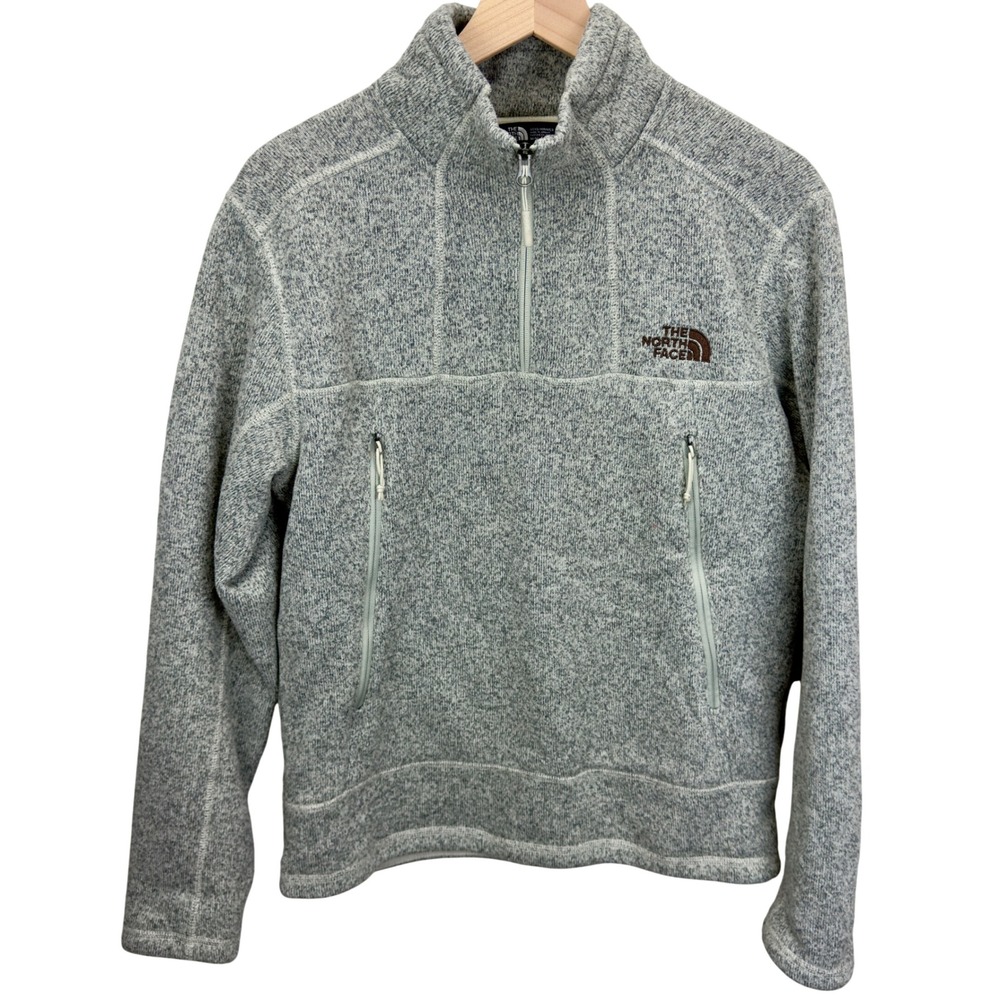 The North Face Gordon Lyons 1/4 Zip Fleece Pullover Grey Mens Size M Outdoors